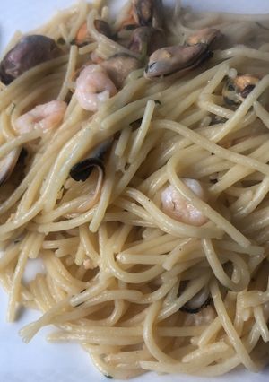 Una foto de Espaguetis a la marinera