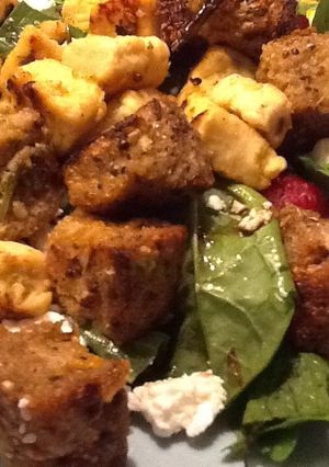 A picture of Chicken & Garlic Bread Salad.