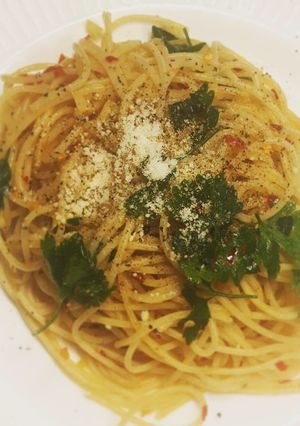Foto resep Spagetti Aglio Olio Parsley (vegan)