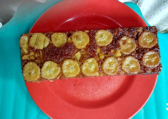 Bolu Nangka Pisang Karamel (No mixer & dipanggang pake panci)