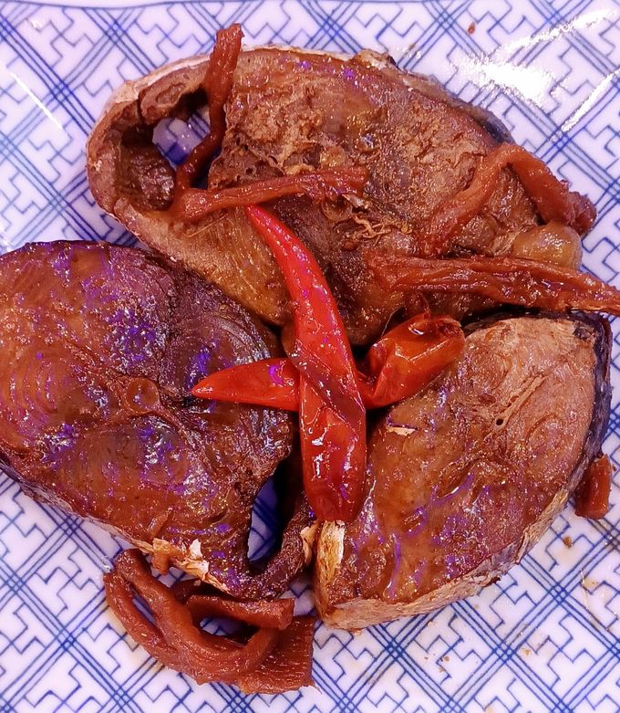 Hình của món Cá ngừ kho củ cải khô.