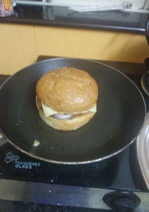 A picture of Aloo tikki burger.