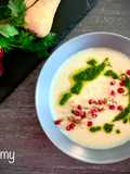 VELLUTATA DI PASTINACA, NOCI, MELAGRANA E OLIO AL PREZZEMOLO
