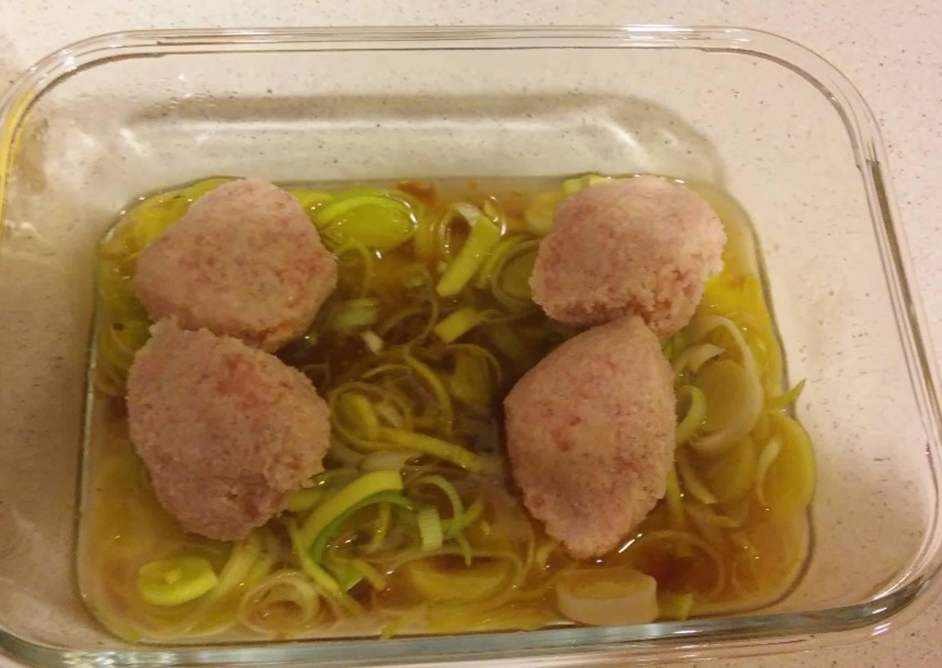 Albóndigas al horno con puerro