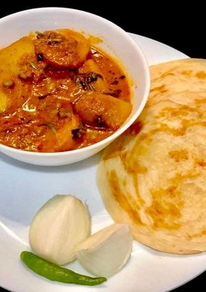 A picture of Kheer Dom aloo.