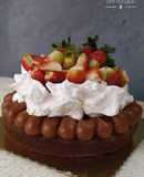 Torta Brownie 🍫 con frutillas 🍓