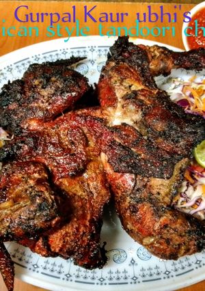 A picture of African style tandoori chicken 🐓& kachumbari mixed salad.