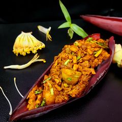 A picture of Banana Flower Curry or Mochar Ghanto.