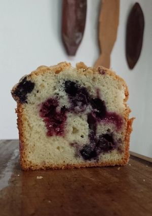 Una foto de Budín 1, 2, 3 con frutos rojos