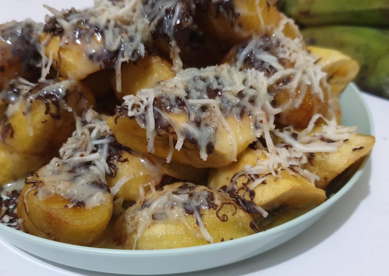 Pisang goreng coklat keju (no tepung)