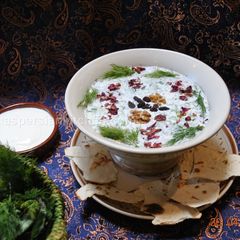 A picture of Abdoogh Khiar (Iranian cold cucumber soup).