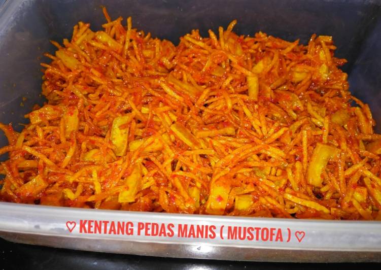 Resep Kentang pedas manis / mustofa yang Bisa Manjain Lidah