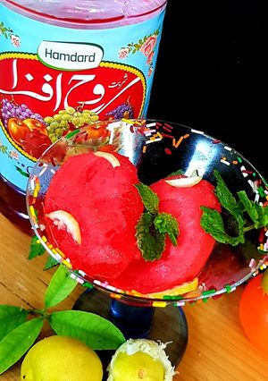 A picture of Rooh Afza Sorbet.