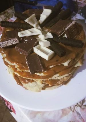 Una foto de Rogel de chocolate