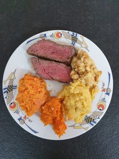 Rinderhüfte mit Viererlei Stampf Rezepthauptbild