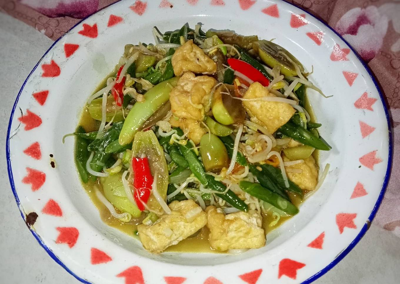 Tumis Tahu Terong Kacang Panjang dan Tauge