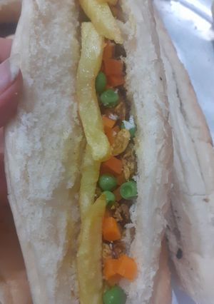 عکسی از دستور ساندویچ مرغ پنیری در فر😋