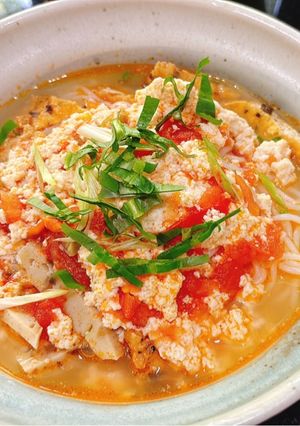 Hình của món Bún riêu chay.