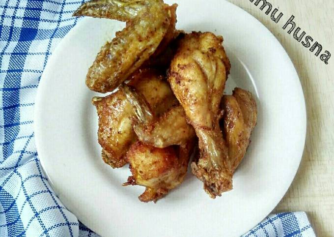 Ayam goreng praktis (tanpa ungkep) enaak