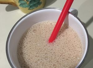 Una foto de Batido  Almendras-banana-maca (smoothie)