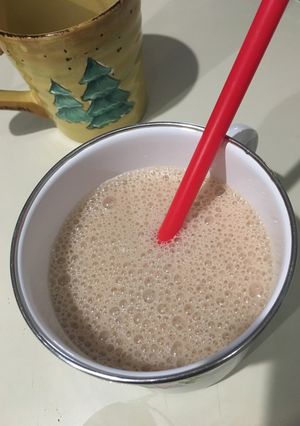 Una foto de Batido  Almendras-banana-maca (smoothie)