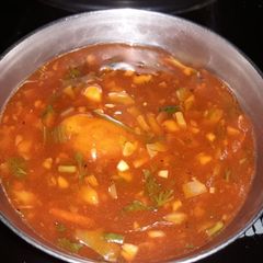 A picture of Hot and sour soup.