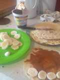 Panqueques con dulce de leche y banana