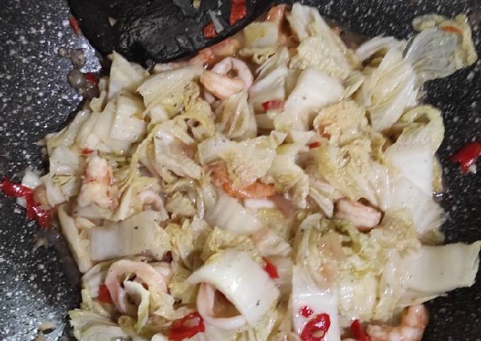 Langkah Mudah untuk Membuat Tumis sawi putih seafood Anti Gagal