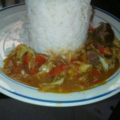 A picture of Goat meat cabbage sauce.