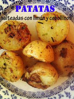 Una foto de Patatas salteadas con limón y cebollinos