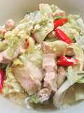 ผัด ผักกาดขาวใส่หมูสามชั้น ใส่ไข่