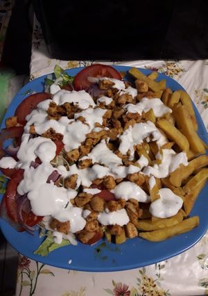 Házi gyros tál recept fotója
