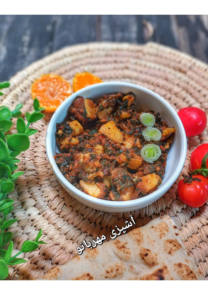 عکسی از دستور آلو پالک(خوراک آلو و اسفناج پاکستانی)
