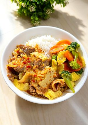 Foto resep Daging Tahu Kuah Santan