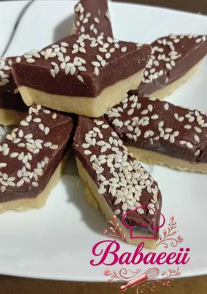 عکسی از دستور حلوا خشک دو رنگ قزوینی