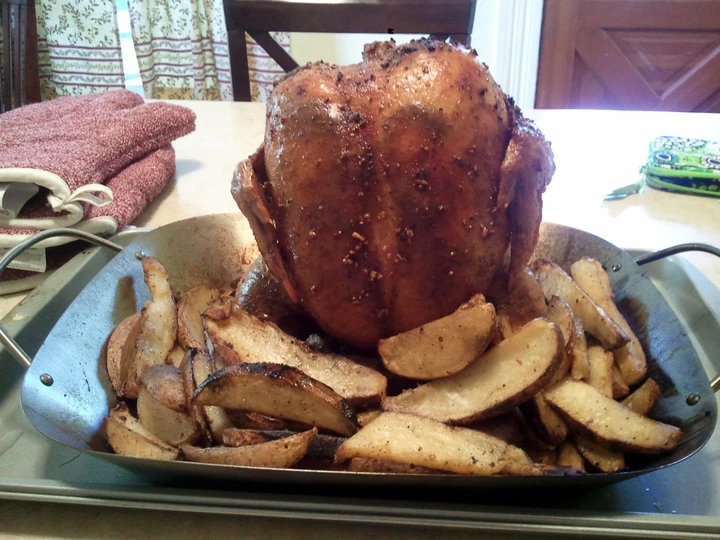 Easy Steps to Make Smoky Beer Can Chicken with Potato Wedges the Delicious So Delicious