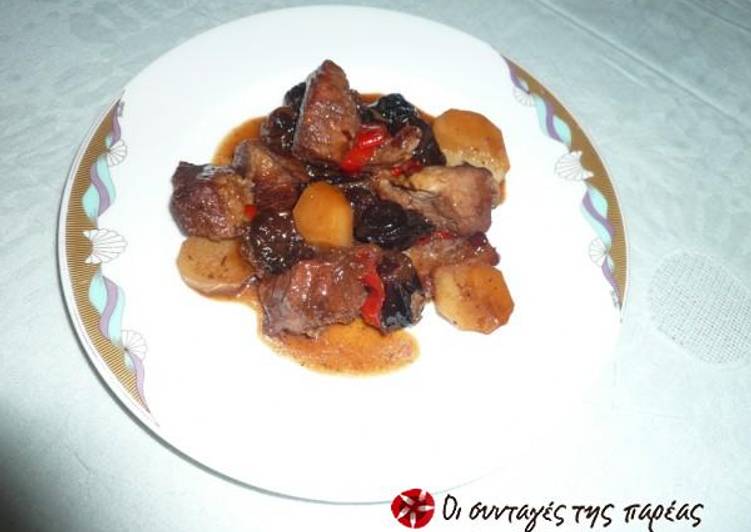 Pork with plums