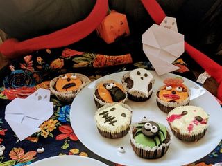Spooky Eggless Vegan chocolate Cup cakes
