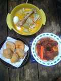 Lodeh labu telor,tempe,ayam kampung,tahu bakso,asam manis sapi