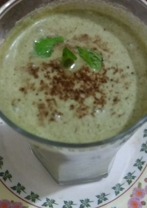 A picture of Pudina chaas (mint).