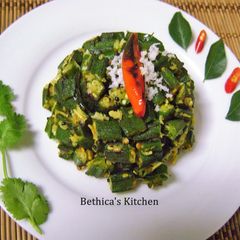 A picture of Okra Poriyal.