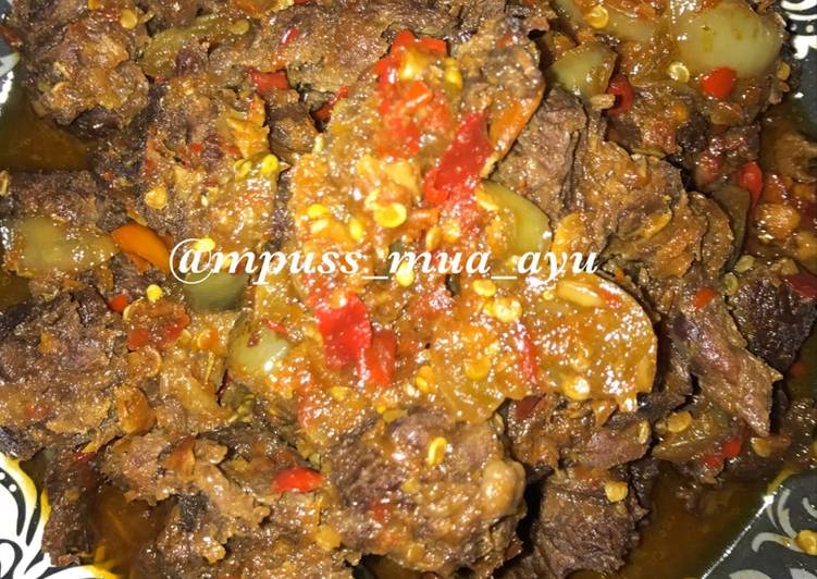 Resep Tetelan sapi oseng sambal petir Anti Gagal