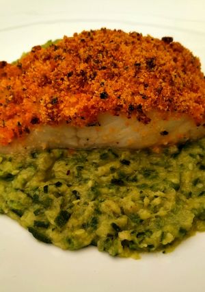 Foto di Baccalà in crosta saporita e purea di zucchine