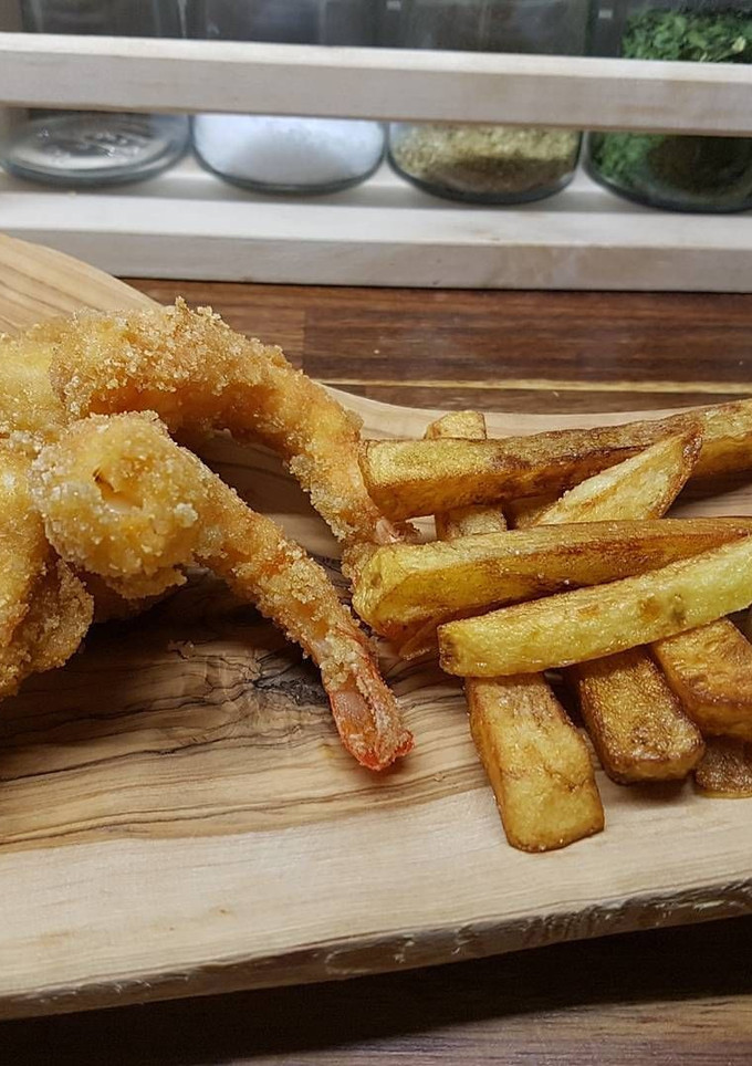 Una foto de Fish and chips o pescado frito sin gluten