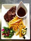 Bavette boeuf limousine bio Polmard, sauce échalotes