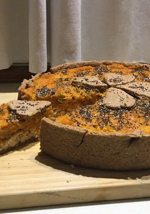 Una foto de TARTA INTEGRAL DE POLLO Y CALABACÍN 🍽🍗🥕