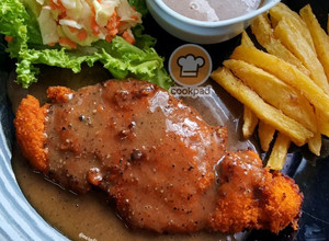Gambar Fried Chicken Chop Ala Restoran Western