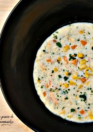 Une photo de Velouté de crabe et de maïs