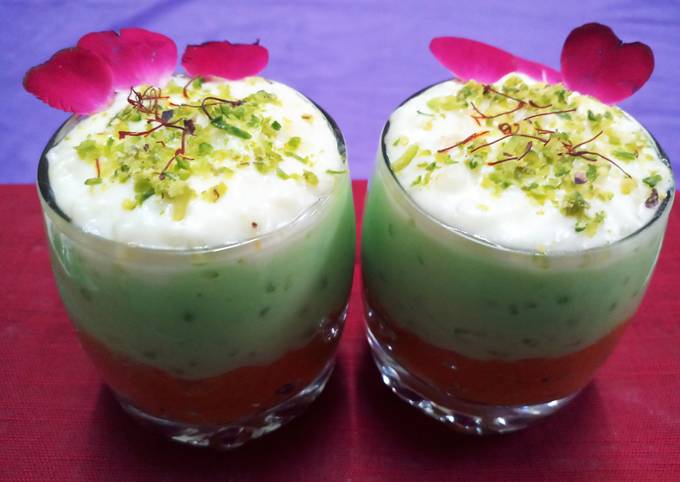 Carrot Halwa and Sago Pista Kheer Trifle Pudding