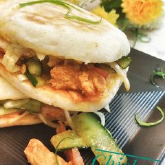 Chicken cheese paini sandwich A picture of Chicken cheese paini sandwich.